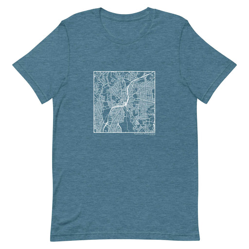 Pawtucket Rhode Island  Map Unisex T-Shirt with City inscription in Heather Teal