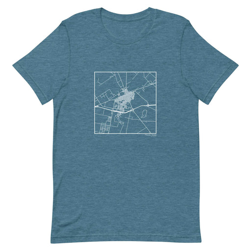 Pecos Texas  Map Unisex T-Shirt with City inscription in Heather Teal