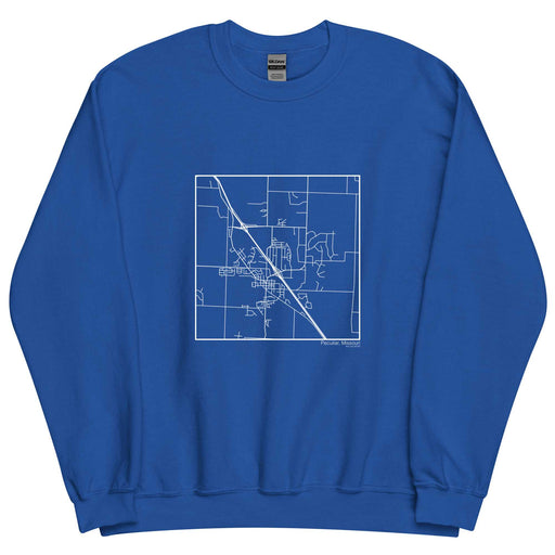 Peculiar Missouri  Map Unisex Crewneck Sweater with City inscription in Royal Blue