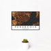 12x18 Pensacola Florida Map Print Landscape Orientation in Ember Style With Small Cactus Plant in White Planter