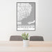 24x36 Pensacola Florida Map Print Portrait Orientation in Classic Style Behind 2 Chairs Table and Potted Plant