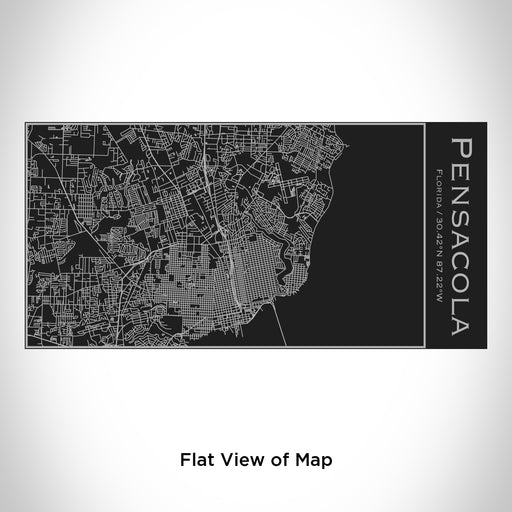 Rendered View of Pensacola Florida Map Engraving on 17oz Stainless Steel Insulated Cola Bottle in Black