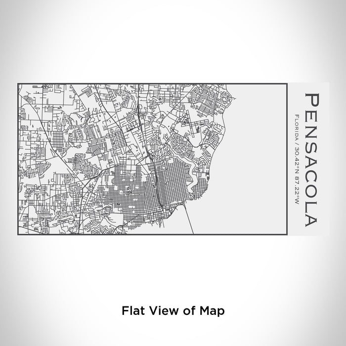 Rendered View of Pensacola Florida Map Engraving on 17oz Stainless Steel Insulated Cola Bottle in White