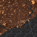 Pensacola Florida Map Print in Ember Style Zoomed In Close Up Showing Details