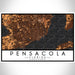 Pensacola Florida Map Print Landscape Orientation in Ember Style With Shaded Background