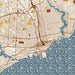 Pensacola Florida Map Print in Woodblock Style Zoomed In Close Up Showing Details