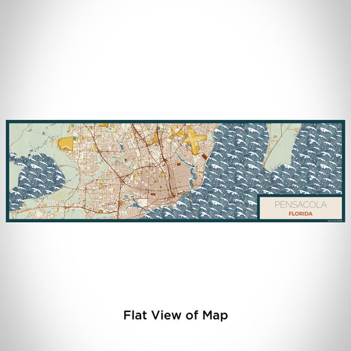 Flat View of Map Custom Pensacola Florida Map Enamel Mug in Woodblock