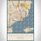 Pensacola Florida Map Print Portrait Orientation in Woodblock Style With Shaded Background