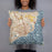 Person holding 18x18 Custom Pensacola Florida Map Throw Pillow in Woodblock