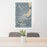 24x36 Peoria Illinois Map Print Portrait Orientation in Afternoon Style Behind 2 Chairs Table and Potted Plant
