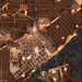 Peoria Illinois Map Print in Ember Style Zoomed In Close Up Showing Details