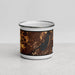 Front View Custom Peoria Illinois Map Enamel Mug in Ember