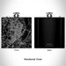 Rendered View of Peoria Illinois Map Engraving on 6oz Stainless Steel Flask in Black
