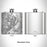 Rendered View of Peoria Illinois Map Engraving on 6oz Stainless Steel Flask
