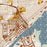 Peoria Illinois Map Print in Woodblock Style Zoomed In Close Up Showing Details