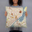 Person holding 18x18 Custom Peoria Illinois Map Throw Pillow in Woodblock