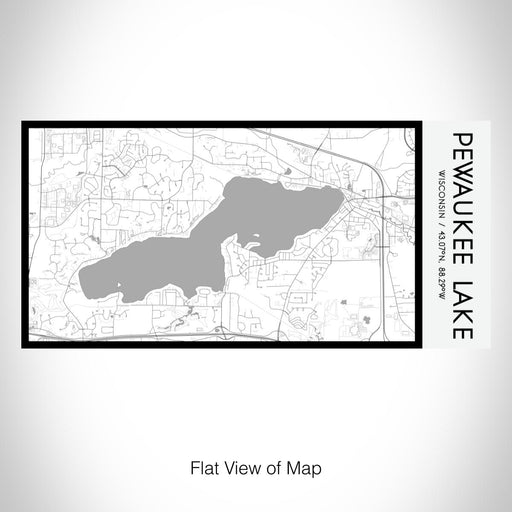 Rendered View of Pewaukee Lake Wisconsin Map on 17oz Stainless Steel Insulated Bottle with printed classic style map