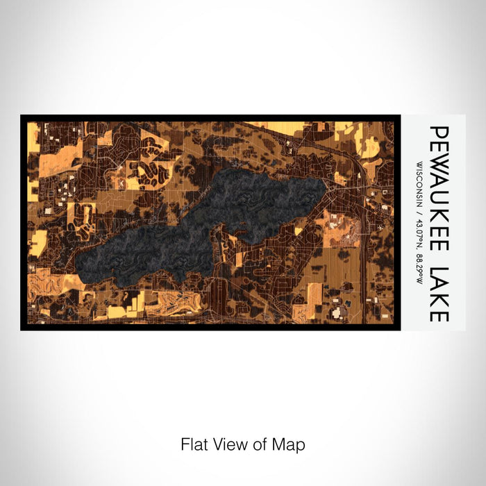 Rendered View of Pewaukee Lake Wisconsin Map on 17oz Stainless Steel Insulated Bottle with printed ember style map