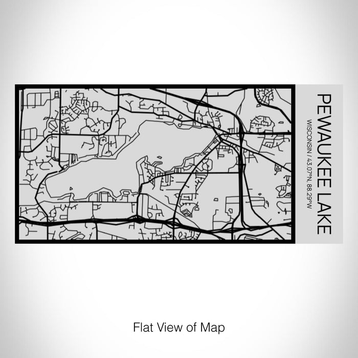 Rendered View of Pewaukee Lake Wisconsin Map on 17oz Stainless Steel Insulated Cola Bottle in Stainless
