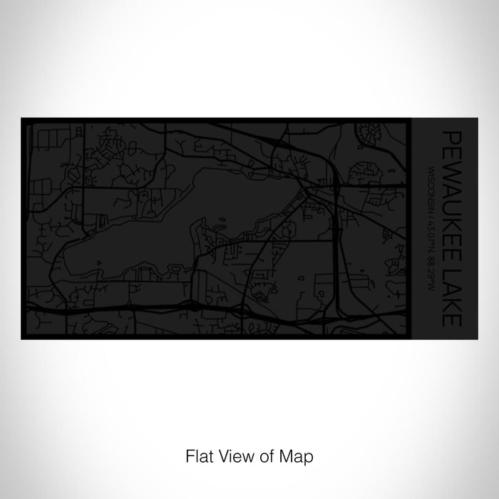 Rendered View of Pewaukee Lake Wisconsin Map on 17oz Stainless Steel Insulated Cola Bottle in Stainless in Matte Black