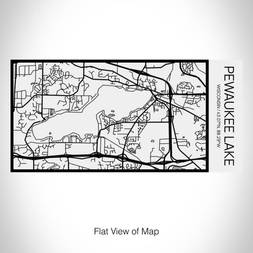 Rendered View of Pewaukee Lake Wisconsin Map on 17oz Stainless Steel Insulated Cola Bottle in Stainless in Matte White