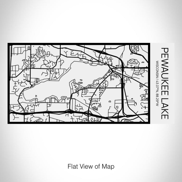 Rendered View of Pewaukee Lake Wisconsin Map on 17oz Stainless Steel Insulated Cola Bottle in Stainless in Matte White