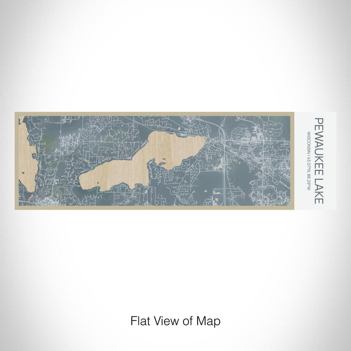 Rendered View of Pewaukee Lake Wisconsin Map on 10oz Stainless Steel Insulated Cup in Afternoon with Sliding Lid