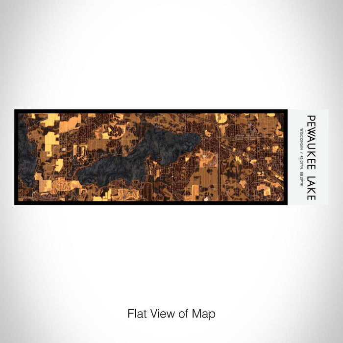 Rendered View of Pewaukee Lake Wisconsin Map on 10oz Stainless Steel Insulated Cup in Ember with Sliding Lid