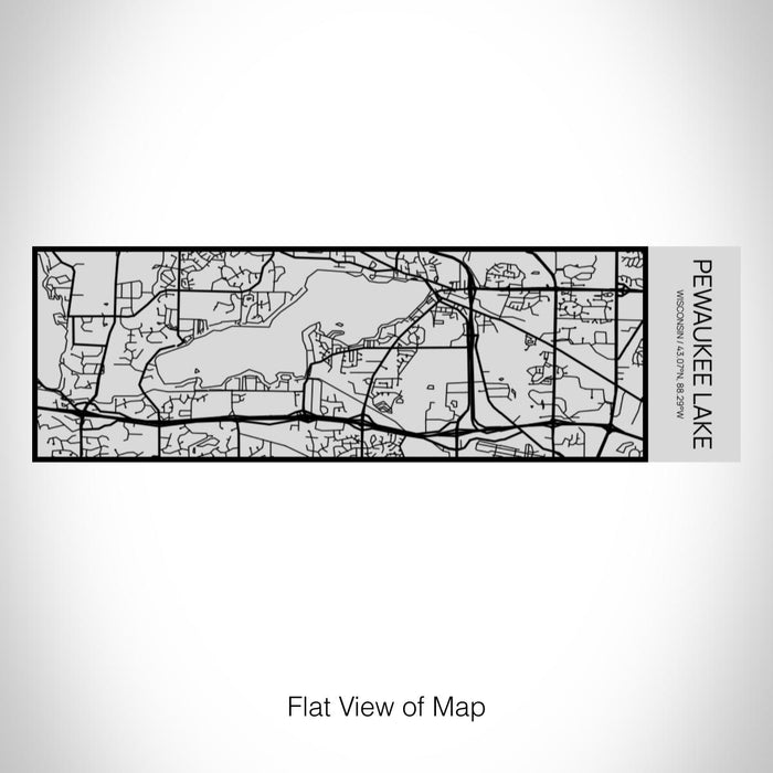 Rendered View of Pewaukee Lake Wisconsin Map on 10oz Stainless Steel Insulated Cup with Sipping Lid