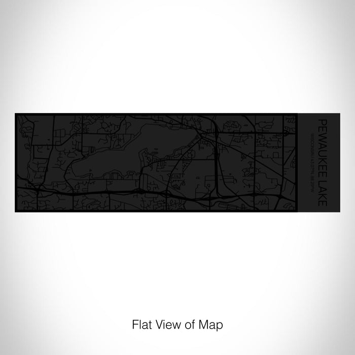 Rendered View of Pewaukee Lake Wisconsin Map on 10oz Stainless Steel Insulated Cup in Matte Black with Sliding Lid