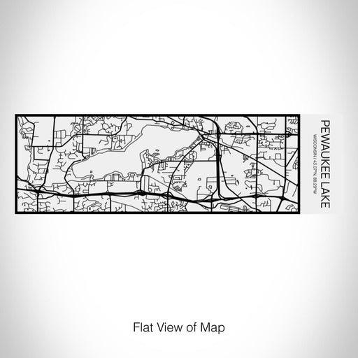 Rendered View of Pewaukee Lake Wisconsin Map on 10oz Stainless Steel Insulated Cup in Matte White with Sliding Lid