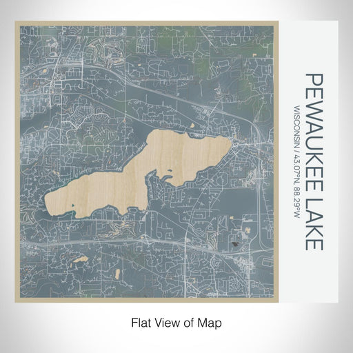 Rendered View of Pewaukee Lake Wisconsin Map on 17oz Stainless Steel Insulated Tumbler in Afternoon Map Style