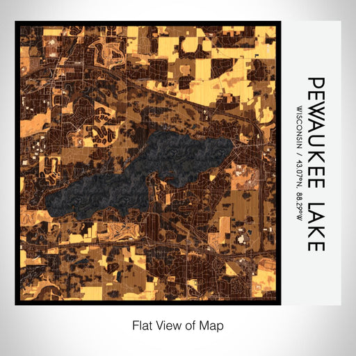 Rendered View of Pewaukee Lake Wisconsin Map on 17oz Stainless Steel Insulated Tumbler in Ember Map Style