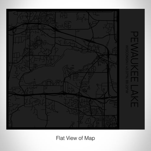 Rendered View of Pewaukee Lake Wisconsin Map on 17oz Stainless Steel Insulated Tumbler in Matte Black with Tactile Lines