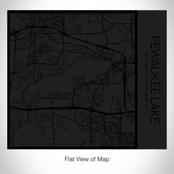 Rendered View of Pewaukee Lake Wisconsin Map on 17oz Stainless Steel Insulated Tumbler in Matte Black with Tactile Lines