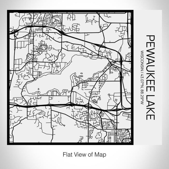 Rendered View of Pewaukee Lake Wisconsin Map on 17oz Stainless Steel Insulated Tumbler in Matte White with Tactile Lines