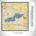Rendered View of Pewaukee Lake Wisconsin Map on 17oz Stainless Steel Insulated Tumbler in Woodblock Map Style