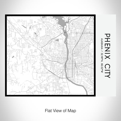 Rendered View of Phenix City Alabama Map on 20oz Stainless Steel Insulated Bottle with Bamboo Top with printed classic style map