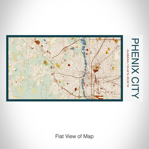 Rendered View of Phenix City Alabama Map on 17oz Stainless Steel Insulated Bottle with printed woodblock style map
