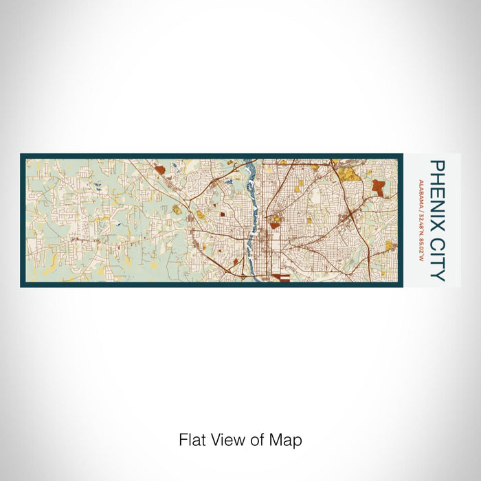 Rendered View of Phenix City Alabama Map on 10oz Stainless Steel Insulated Cup in Woodblock with Sliding Lid