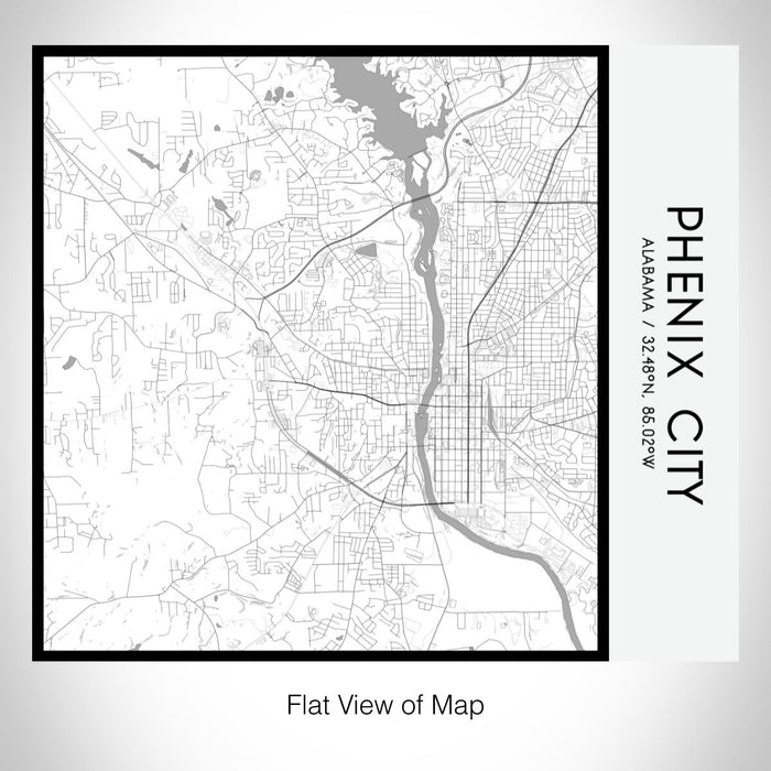 Rendered View of Phenix City Alabama Map on 17oz Stainless Steel Insulated Tumbler in Classic Map Style