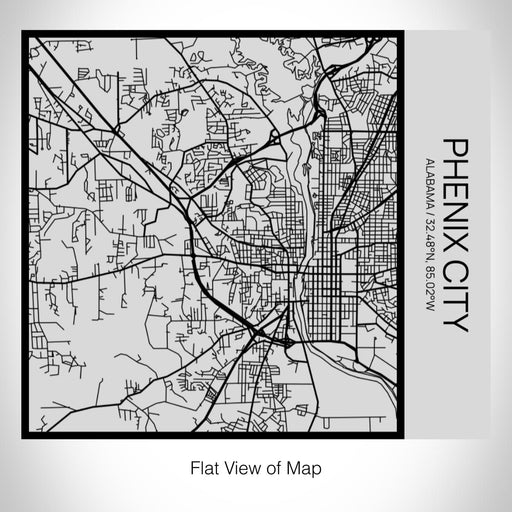 Rendered View of Phenix City Alabama Map on 17oz Stainless Steel Insulated Tumbler in Tactile Lines with Succulent in Background