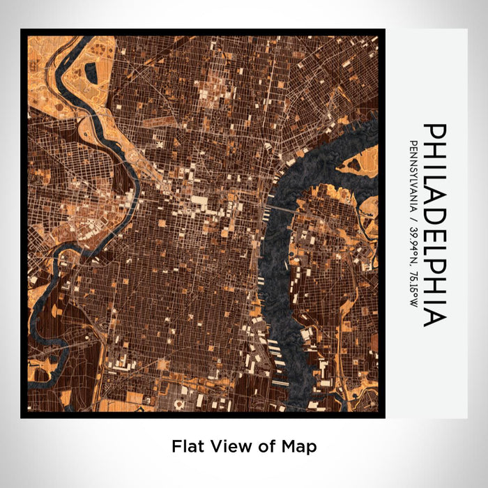 Rendered View of Philadelphia Pennsylvania Map on 17oz Stainless Steel Insulated Tumbler in Ember Map Style