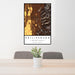 24x36 Philipsburg Montana Map Print Portrait Orientation in Ember Style Behind 2 Chairs Table and Potted Plant