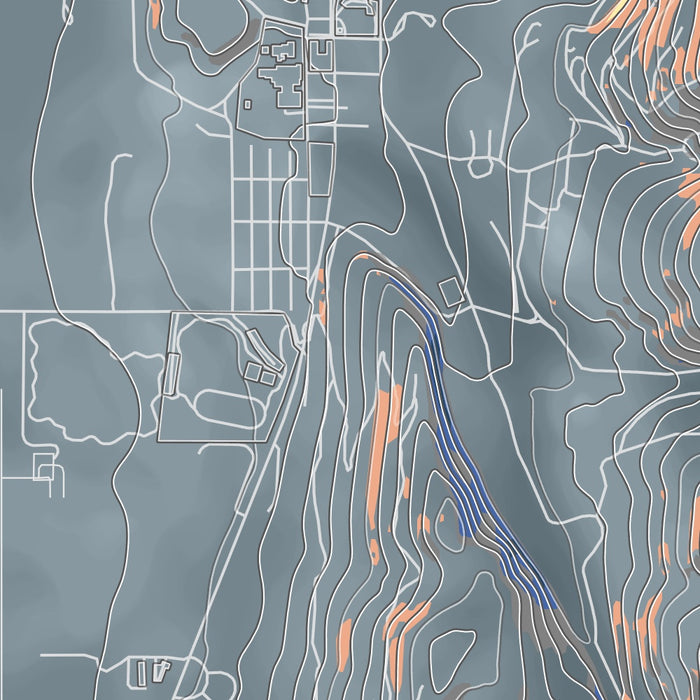 Philipsburg Montana Map Print in Afternoon Style Zoomed In Close Up Showing Details
