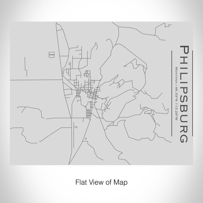 Rendered View of Philipsburg Montana Map on 20oz Stainless Steel Insulated Bottle with Bamboo Top