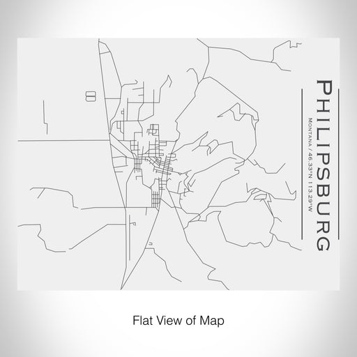 Rendered View of Philipsburg Montana Map on 20oz Stainless Steel Insulated Bottle with Bamboo Top in White