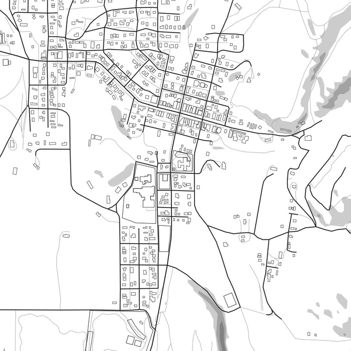Philipsburg Montana Map Print in Classic Style Zoomed In Close Up Showing Details