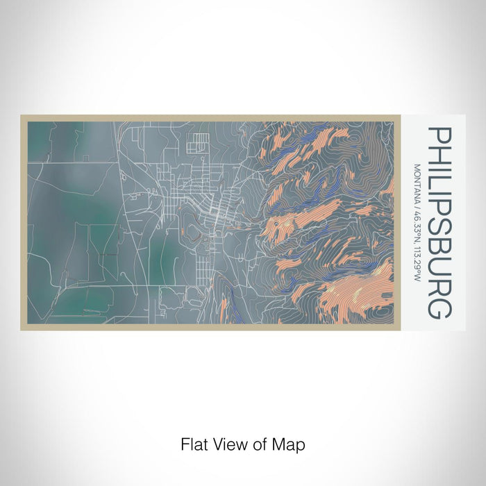 Rendered View of Philipsburg Montana Map on 17oz Stainless Steel Insulated Bottle with printed afternoon style map