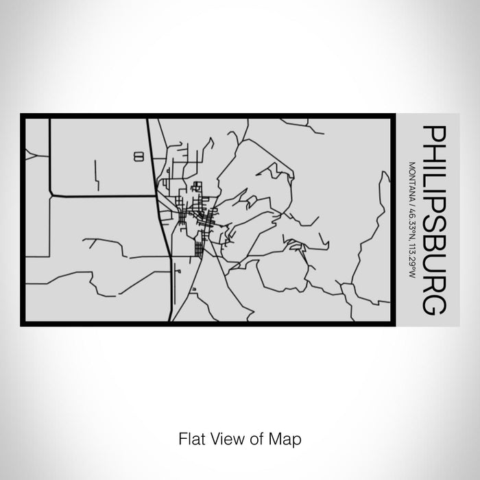 Rendered View of Philipsburg Montana Map on 17oz Stainless Steel Insulated Cola Bottle in Stainless